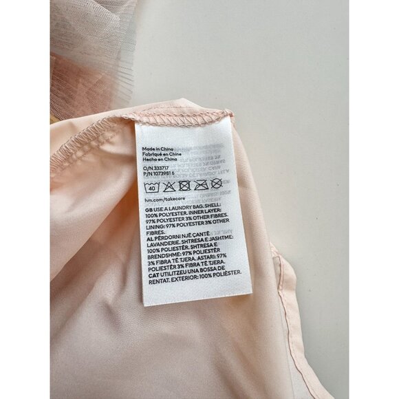 NWT Girls' H&M Pink Orange Rainbow Pleated Tulle V-Neck Babydoll Dress, Size 10 - Picture 9 of 11